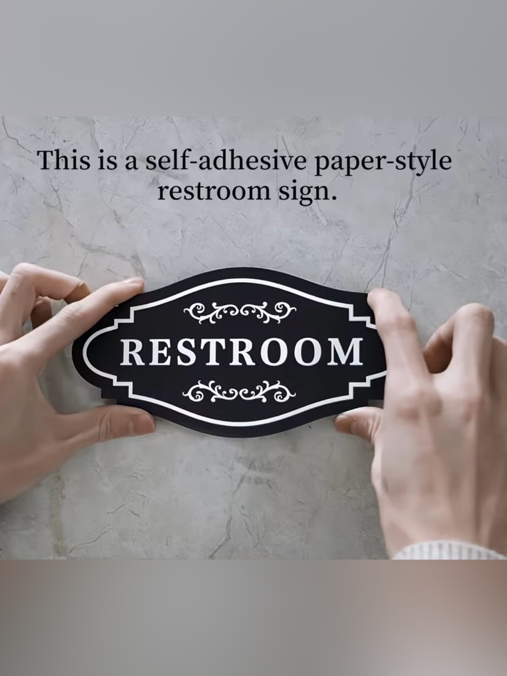 Black 'RESTROOM' Decorative Self-Adhesive Sign